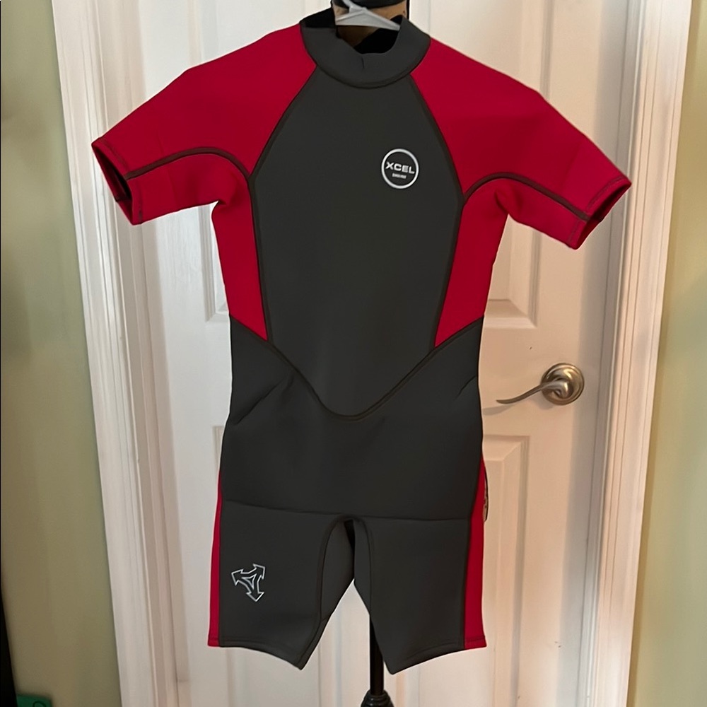 Red and Gray Rashguard for Swim